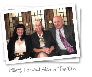 Hilary Devey, Liz and Alan at the Dragons' Den studio